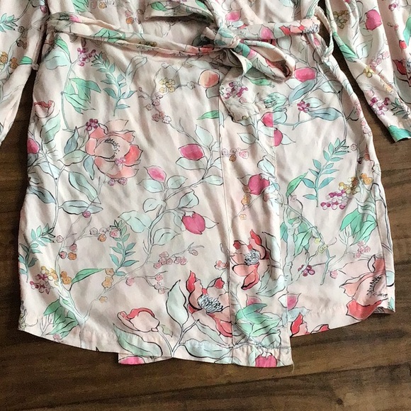 🧑🏽🎤$5-6-7 Sale🌈 Anthropologie Plum Pretty Sugar pink floral robe - Picture 6 of 11